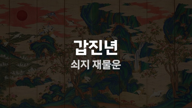 갑진년 쇠지 재물운