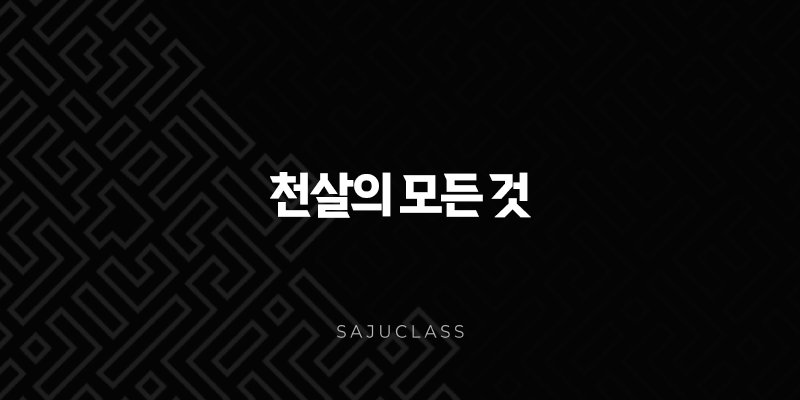 천살의 모든 것(+ 당신의 사주에 숨겨진 의미) 1 image 18