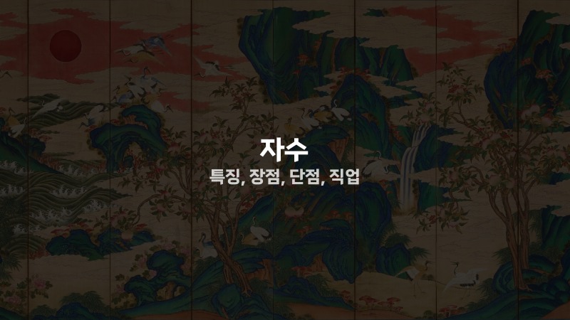 자수 특징, 장점, 단점, 직업