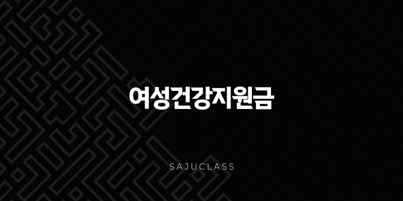 2025년 여성건강지원금 신청 방법 완벽 가이드 (대상, 혜택 총정리) 1 image 40