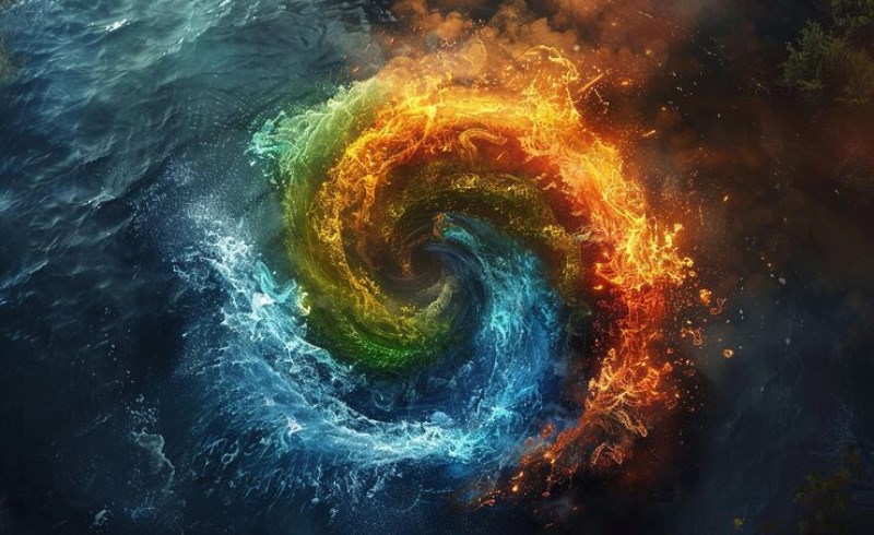 전통적인 사주 팔자의 목화토금수 오행 배치 예시