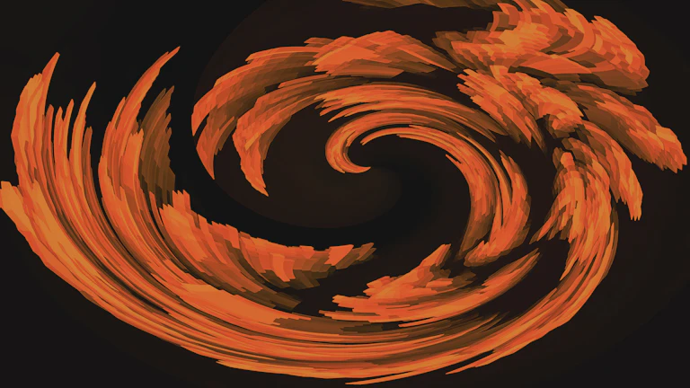 타오르는 붉은 기운의 흐름