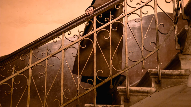 계단을 오르는 사람