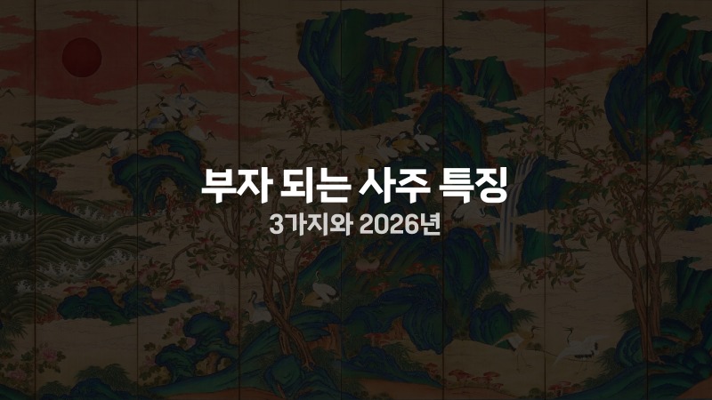 부자 되는 사주 특징 3가지와 2026년