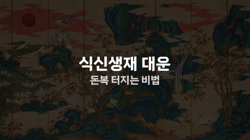 식신생재 대운 돈복 터지는 비법
