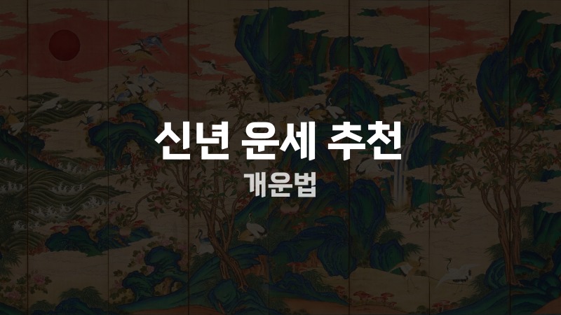 신년 운세 추천 개운법