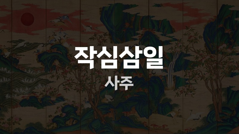 작심삼일 사주
