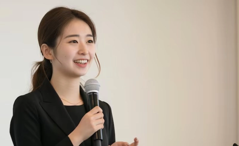 우아하게 연설하는 사람