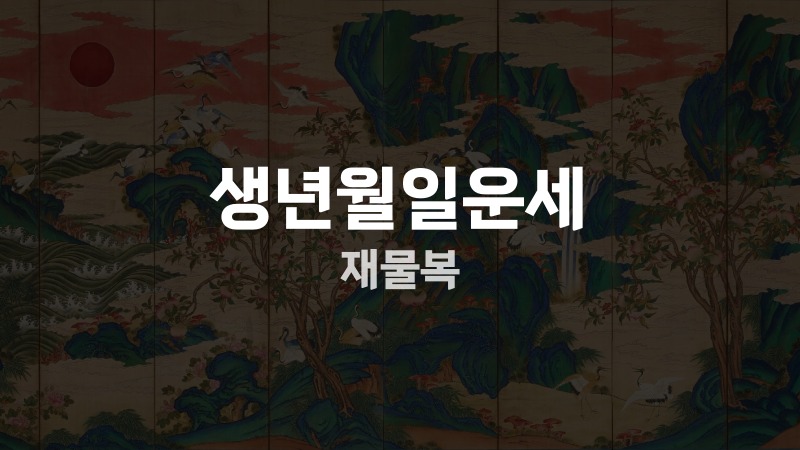 생년월일운세 재물복