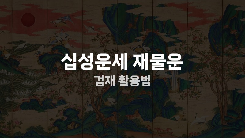 십성운세 재물운 겁재 활용법