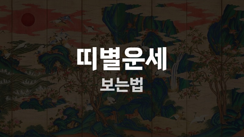 띠별운세 보는법