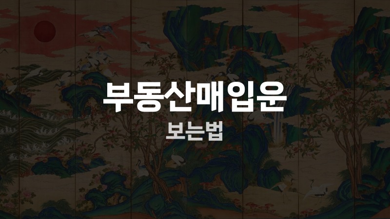 부동산매입운 보는법