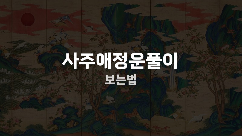 사주애정운풀이 보는법