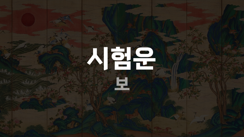 시험운 보