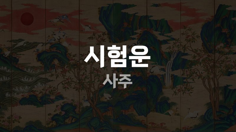 시험운 사주