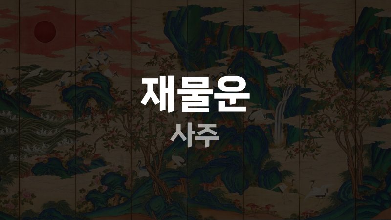 재물운 사주
