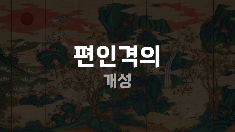 편인격의 개성
