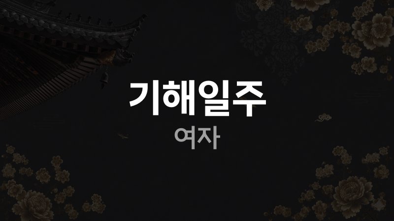 기해일주 여자