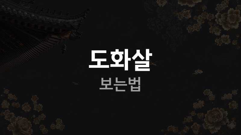 도화살 보는법
