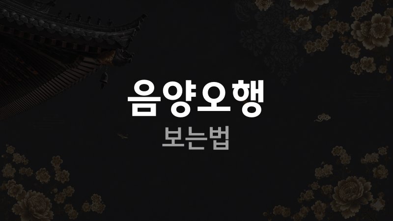 음양오행 보는법