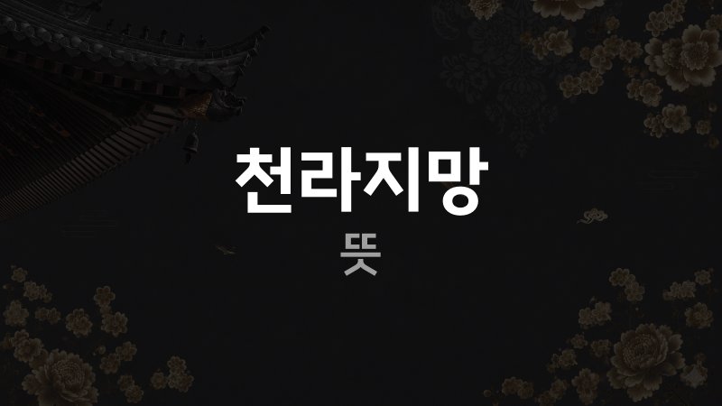 천라지망 뜻