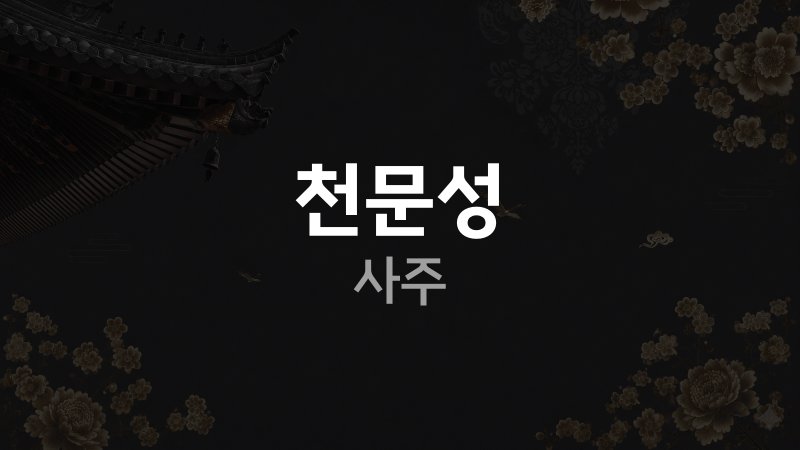 천문성 사주