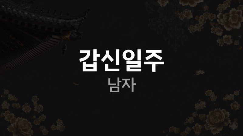 갑신일주 남자