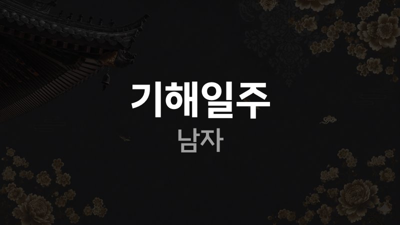 기해일주 남자